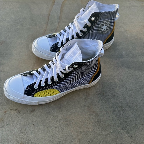 Converse Chuck 70 High 'Hacked Fashion Black Speed Yellow Unisex M 7.5W 9.5